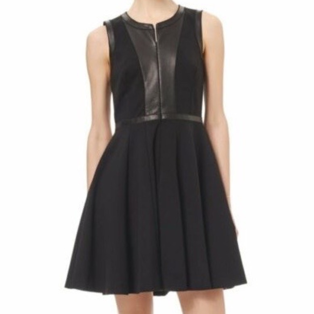 ** Host Pick **  REBECCA TAYLOR Black Ponte Dress With Leather